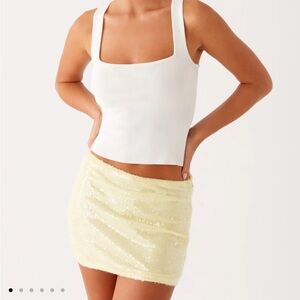 Peppermayo Yellow Sequin Sparkle Skirt